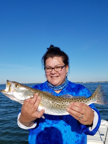 Trout caught on a Clearwater florida fishing guide charter trip